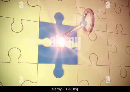 Déverrouillage clés jigsaw Banque D'Images