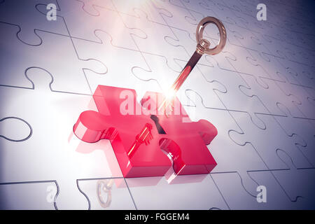 Déverrouillage clés jigsaw Banque D'Images