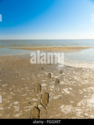 Makgadikgadi Pan au Botswana, l'Afrique couverts dans l'eau forme un lac massive Banque D'Images