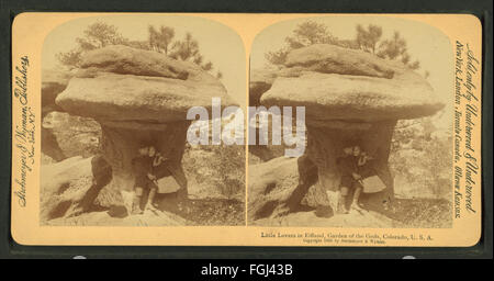 Peu amoureux dans Elfland, Jardin des Dieux, Colorado, Etats-Unis, de Robert N. Dennis collection de vues stéréoscopiques Banque D'Images