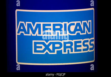 Markenname : 'American Express', Berlin. Banque D'Images