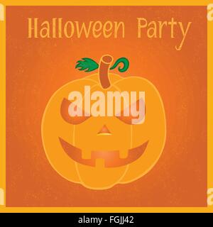 Halloween party carte postale avec 1 sur fond orange Illustration de Vecteur