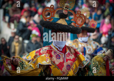 Cham Dancer (Lama) est l'exécution de la danse Banque D'Images