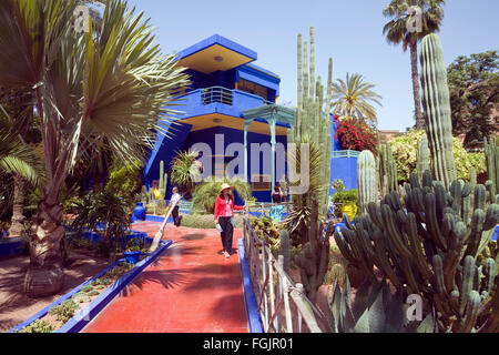 La belle "Jardins Majorelle' dans Marrakech Maroc Banque D'Images