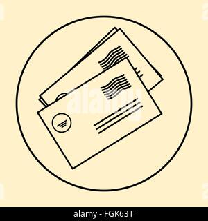 L'icône de l'enveloppe, vector illustration. Télévision style design Illustration de Vecteur