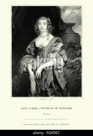 Portrait d'Anne Carr, comtesse de Bedford. 1615 à 1684 un riche aristocrate anglais, et l'épouse de William Russell, 5 Comte Banque D'Images