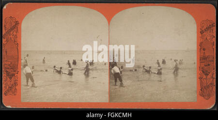 Lieux de baignade. (À l'Ouest La plage de Brighton, Coney Island), de Robert N. Dennis collection de vues stéréoscopiques Banque D'Images