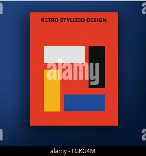 Vector retro de stijl bauhaus brochure brochure design templates cache une collection4 EPS10 Vector illustration Illustration de Vecteur