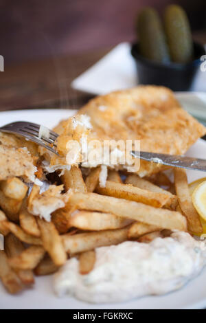 Chip Shop BXTN, Hip-hop et du poisson à thème friterie à Brixton, servant du poisson frais et des plats de fruits de mer, dans le sud de Londres, Angleterre, RU Banque D'Images