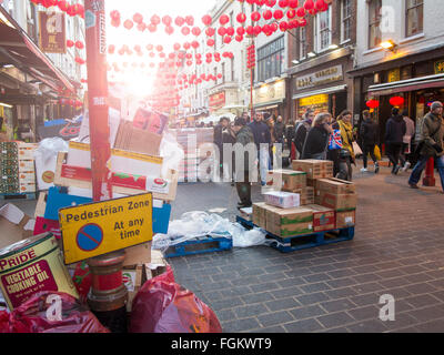 Lanternes de Nouvel An chinois dans le quartier chinois Banque D'Images