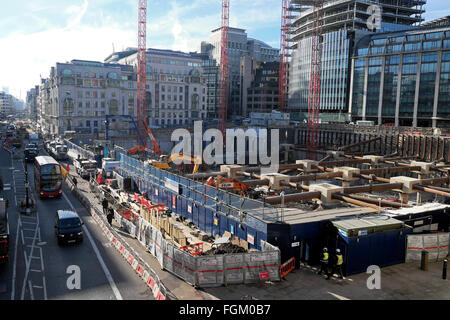 Siège de Goldman Sachs construction bâtiment site près de Holborn Viaduct à Farringdon Street & 66 Shoe Lane à Londres UK KATHY DEWITT Banque D'Images