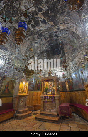 Jérusalem, Israël - 3 mars 2015 : l'Eglise orthodoxe tombe de la Vierge Marie sous le mont des Oliviers. Banque D'Images