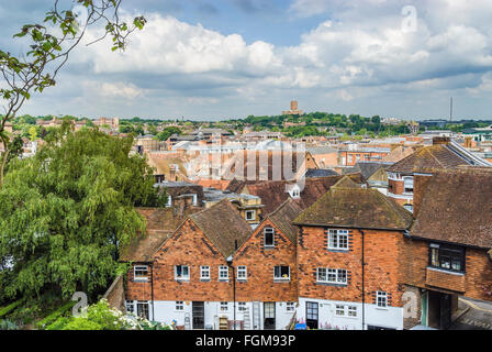 Vue surélevée sur Guildford à Surrey, Angleterre Banque D'Images