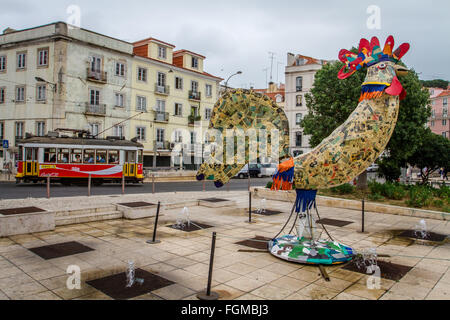 Les tramways de Lisbonne, Electrico Banque D'Images