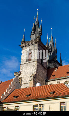 Mère de Dieu de l'église Tyn avant à Prague, République Tchèque Banque D'Images