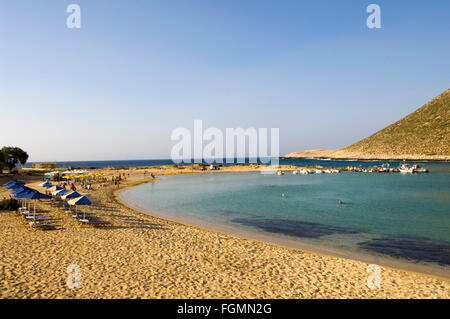 Spanien, Kreta, bei Chania, Akrotiri-Halbinsel, Strand von Stavros. Im Dorf und Szenen zu dem Film Alexis Sorbas gedreht Banque D'Images