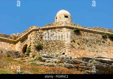 Spanien, Kreta, Kissamos, Insel Imeri Gramvousa, das venezianische Kastell. Banque D'Images