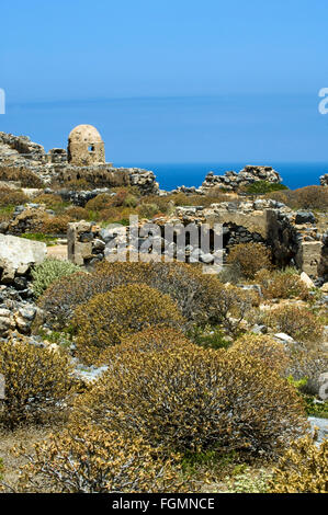 Spanien, Kreta, Kissamos, Insel Imeri Gramvousa, das venezianische Kastell. Banque D'Images