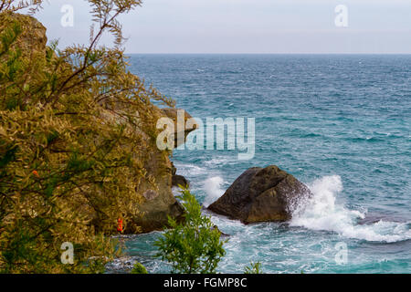 Le littoral de la mer Noire avant l'orage. Alupka, Crimée, Russie Banque D'Images