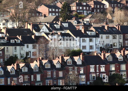 Vue du parc immobilier du quartier d'Ecclesall de la ville de Sheffield, South Yorkshire. Royaume-Uni Banque D'Images
