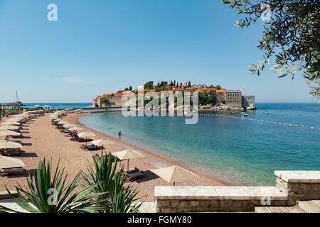 Sveti Stefan, près de Budva, Monténégro. Banque D'Images