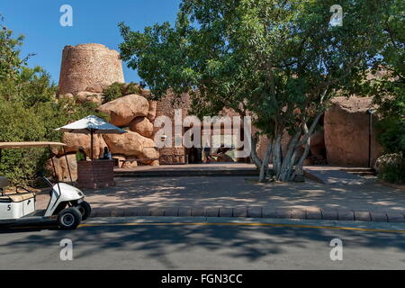 Bâtiment de divertissement avec l'architecture ancienne à Sun City, Afrique du Sud Banque D'Images