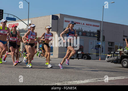 Nous femmes marathon olympique cliniques dans Los Angeles California 13 Février 2016 Banque D'Images
