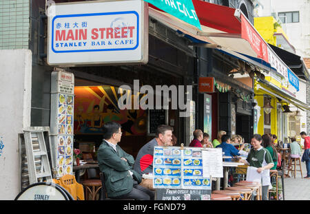 Hong Kong Chine ville de Stanley village promenade avec bars et boutiques sur la rue Main Street, près de Stanley Market Banque D'Images