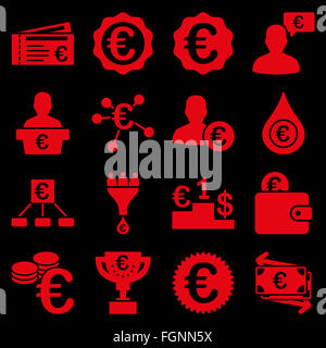 Euro affaires bancaires et outils service icons Banque D'Images