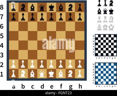 Ensemble d'icônes d'échecs et échiquiers différents Illustration de Vecteur