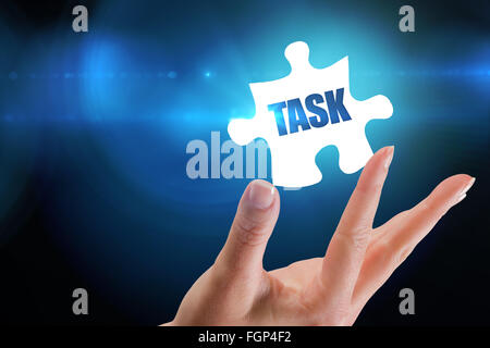 Tâche sur fond bleu avec vignette Banque D'Images