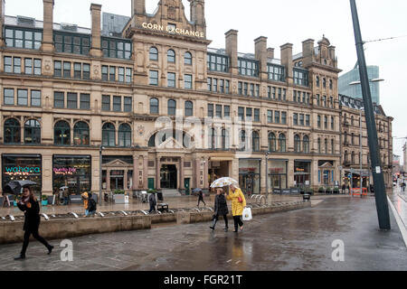 Manchester, UK - 17 Février 2016 : La Corn Exchange et Exchange Square Banque D'Images