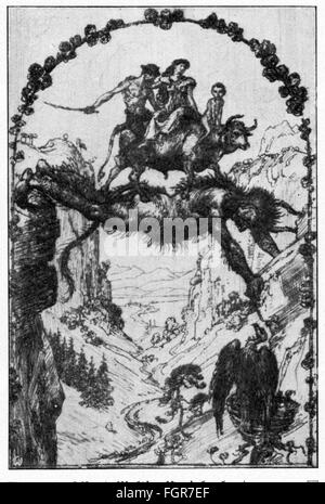 Fête, Saint-Sylvestre, carte de voeux d'Albert Werti (1862 - 1912), vers 1900, droits supplémentaires-Clearences-non disponible Banque D'Images