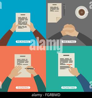 Dans les mains d'affaires télévision style. Illustration de Vecteur