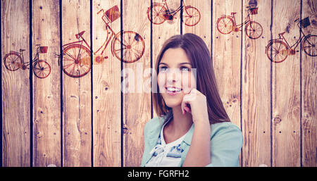 Portrait of woman posing on white background Banque D'Images