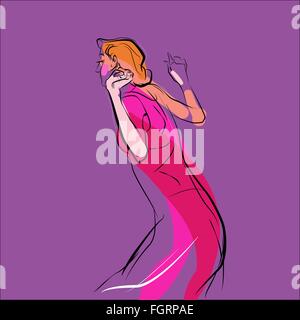 Femme dansant music vector illustration Illustration de Vecteur