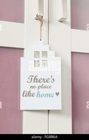 Affichette de porte avec no place like home Banque D'Images