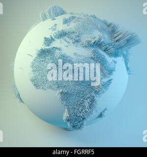 Abstract world globe, carte des hauteurs, des histogrammes Banque D'Images