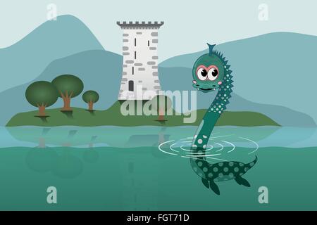 Loch Ness Illustration de Vecteur