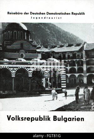 tourisme, brochure de voyage pour les jeunes voyages en République populaire de Bulgarie, couverture, Jugendtourist - Allemagne République démocratique Agence de voyage, années 1960, droits additionnels-Clearences-non disponible Banque D'Images