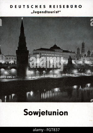 tourisme, brochure de voyage pour les jeunes voyages en Union soviétique, couverture, Jugendtourist - Allemagne Agence de voyage de la République démocratique, 1964, droits additionnels-Clearences-non disponible Banque D'Images