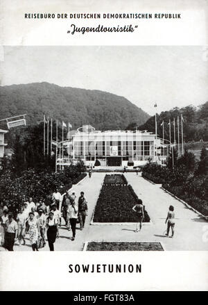 tourisme, brochure de voyage pour les jeunes voyages en Union soviétique, couverture, Jugendtourist - Allemagne Agence de voyage de la République démocratique, 1965, droits additionnels-Clearences-non disponible Banque D'Images