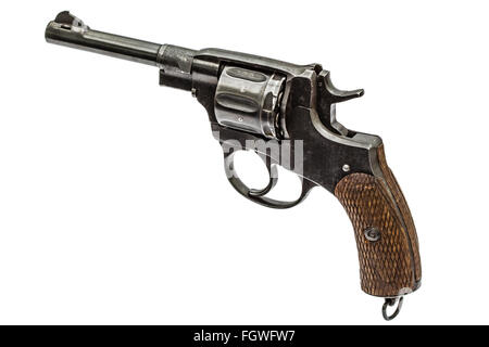 Vieux pistolet, isolé sur fond blanc Banque D'Images