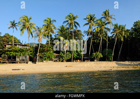 Bungalow de luxe sur la plage de Haad kruad, Koh Phangan, Thaïlande Banque D'Images