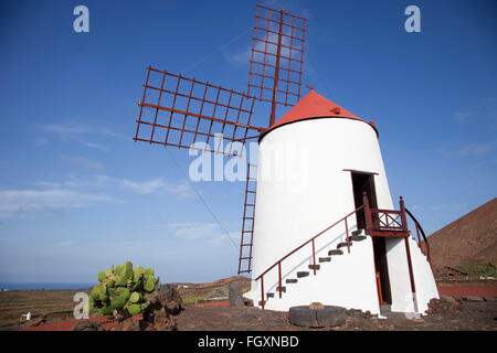 Jardin de cactus par artiste César Manrique, Lanzarote, zone San Juan Island, archipel des Canaries, l'Espagne, l'Europe Banque D'Images