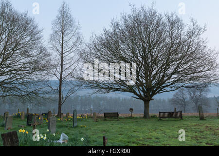 Wootton Cimetière dans les collines du Surrey. Banque D'Images