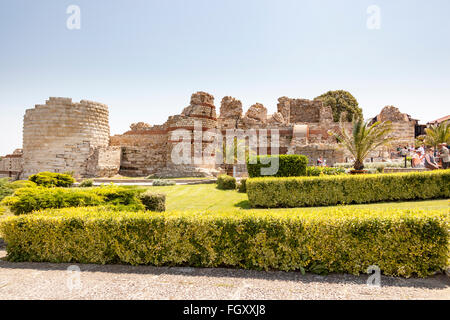 Vestiges des anciens remparts, NESSEBAR, Bulgarie Banque D'Images