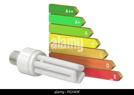 L'efficacité énergétique concept graphique isolé sur fond blanc Banque D'Images