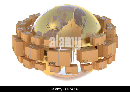 Global Logistics, l'expédition et livraison dans le monde entier concept d'affaires Banque D'Images