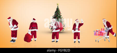 Image composite de différents santas Banque D'Images